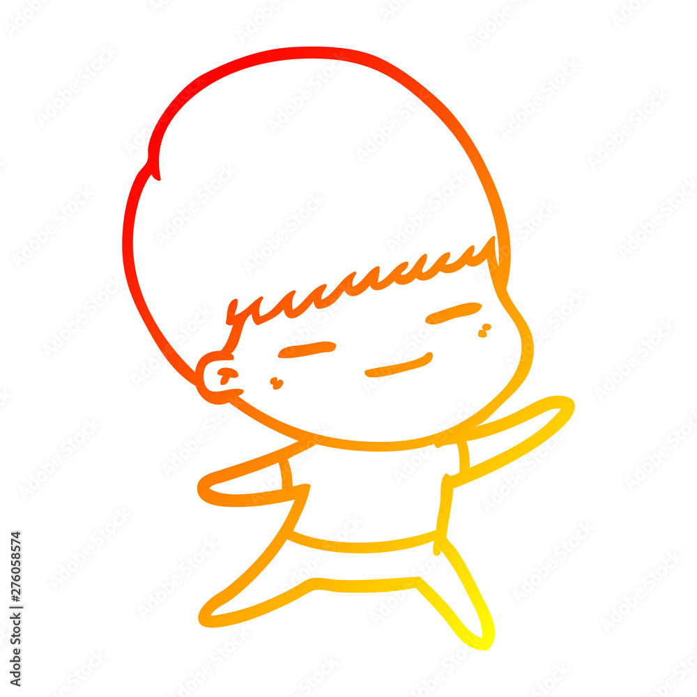 warm gradient line drawing cartoon smug boy warm gradient line drawing cartoon smug boy