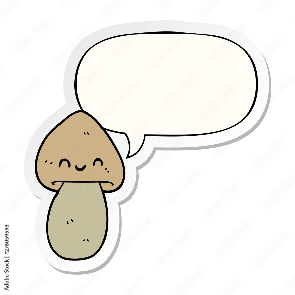 cartoon mushroom and speech bubble sticker cartoon mushroom and speech bubble sticker