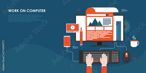 Work on computer concept