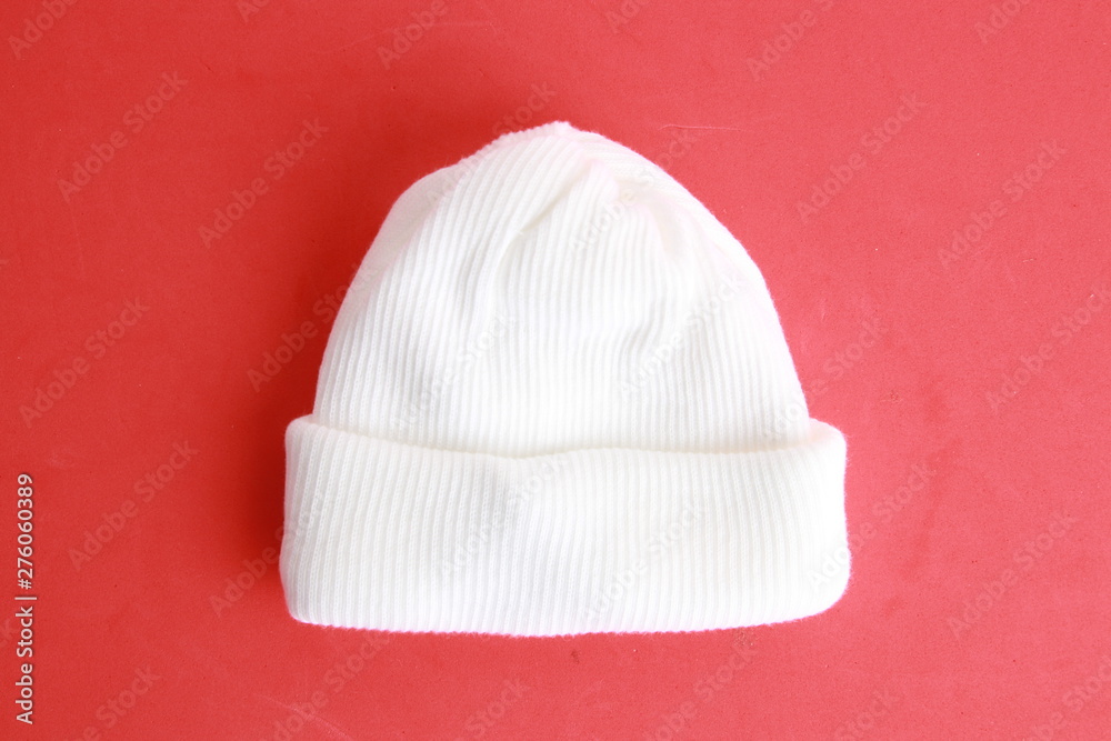 white wool hat for baby