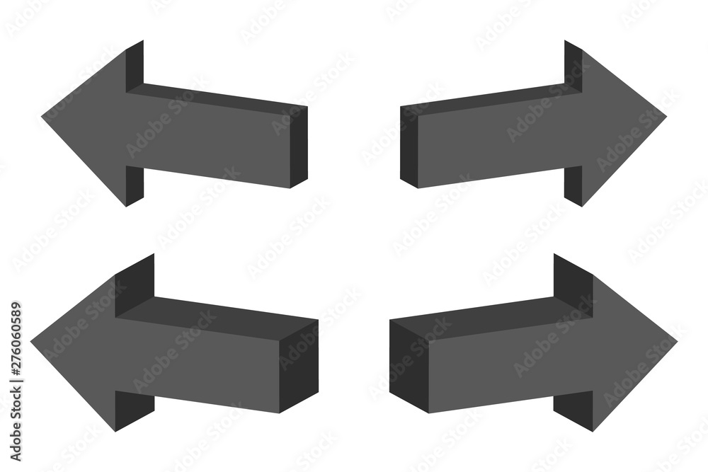 Set of 3D Arrows. Vector illustration. Set of 3D Arrows. Vector illustration.
