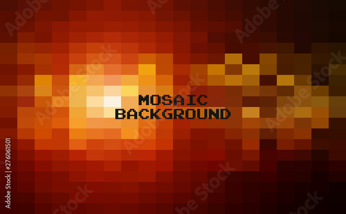 Abstract Dark Orange geometric Background, Creative Design Templates. Pixel art Grid Mosaic, 8 bit vector background.