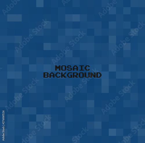 Abstract Dark Blue geometric Background, Creative Design Templates. Pixel art Grid Mosaic, 8 bit vector background.