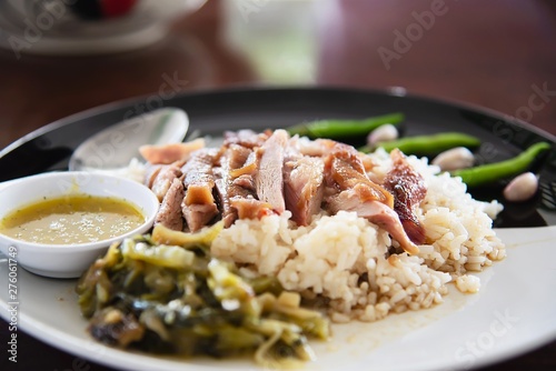 Rice with pork leg - famous traditional Thai recipe
