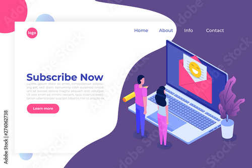 Email marketing, subscribe concept. Received newsletter. Vector  illustration