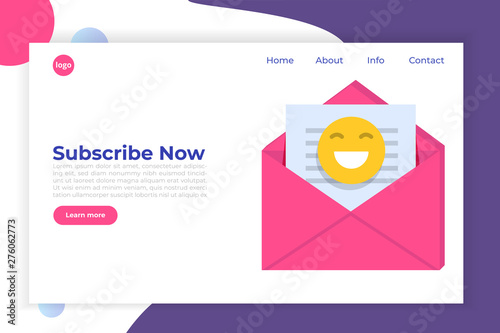 Email marketing, subscribe concept. Received newsletter. Vector  illustration