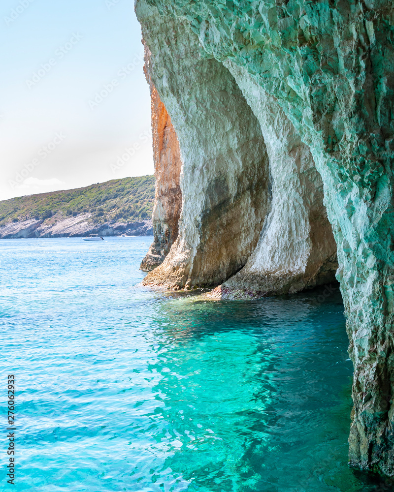 Zakynthos Island, Greece. A pearl of the Mediterranean with beaches and coasts suitable for unforgettable sea holidays. caves of Keri