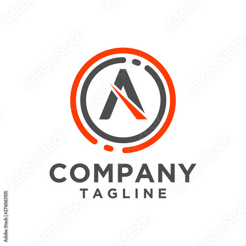 Free Download Letter logo design vector icon with circle line. Minimalist style - GFXLoad