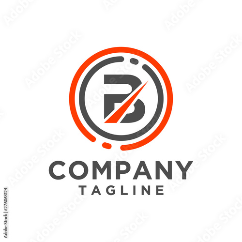Free Download Letter logo design vector icon with circle line. Minimalist style - GFXLoad