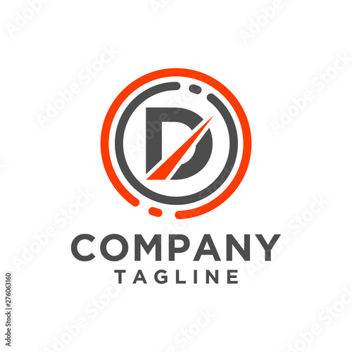 Free Download Letter logo design vector icon with circle line. Minimalist style - GFXLoad