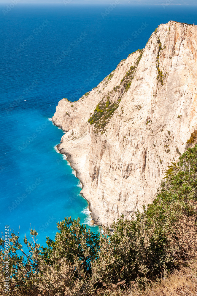 Zakynthos Island, Greece. A pearl of the Mediterranean with beaches and coasts suitable for unforgettable sea holidays. Wreck Beach