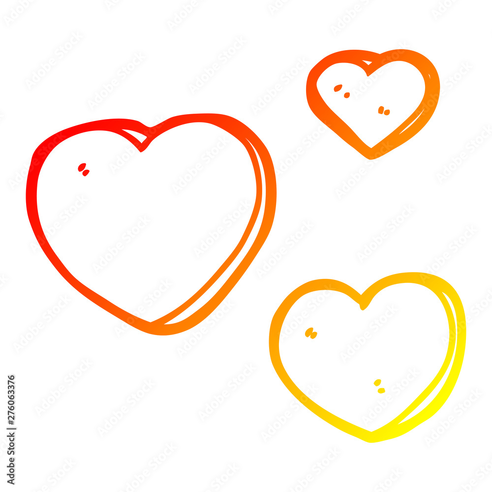 warm gradient line drawing cartoon love hearts warm gradient line drawing cartoon love hearts