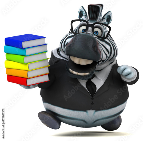 Fun zebra - 3D Illustration
