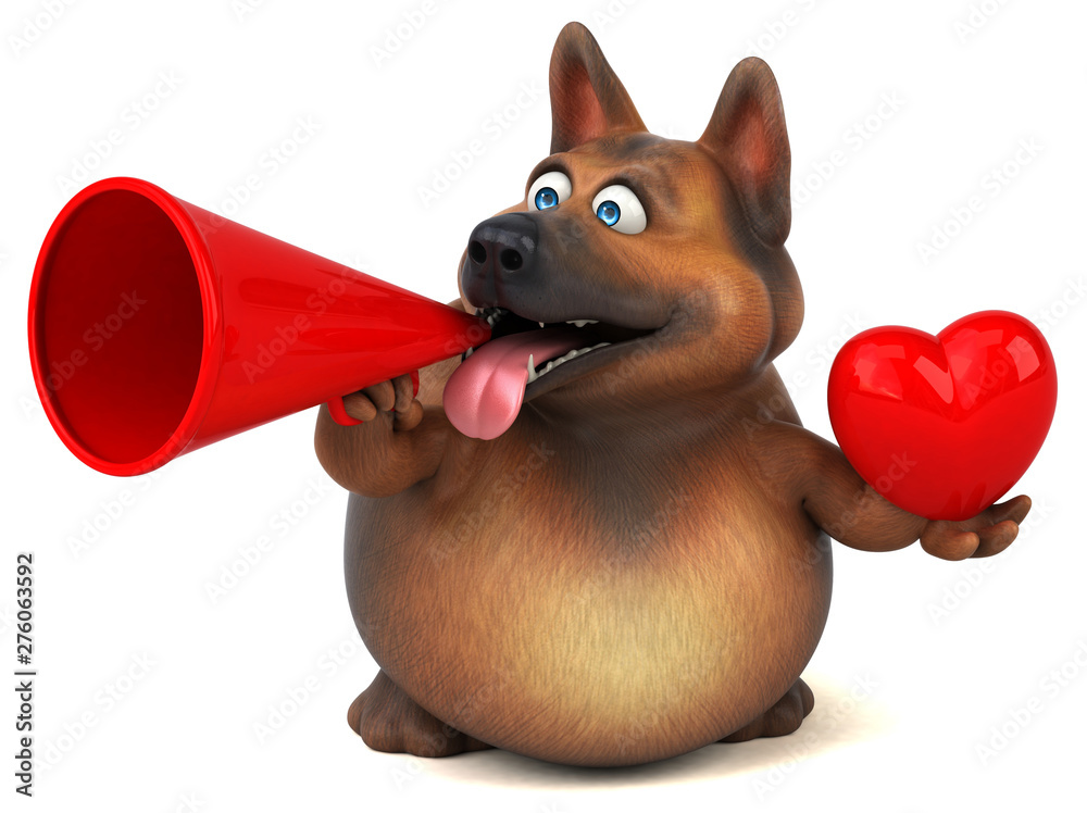 Fototapeta premium Fun german shepherd dog - 3D Illustration