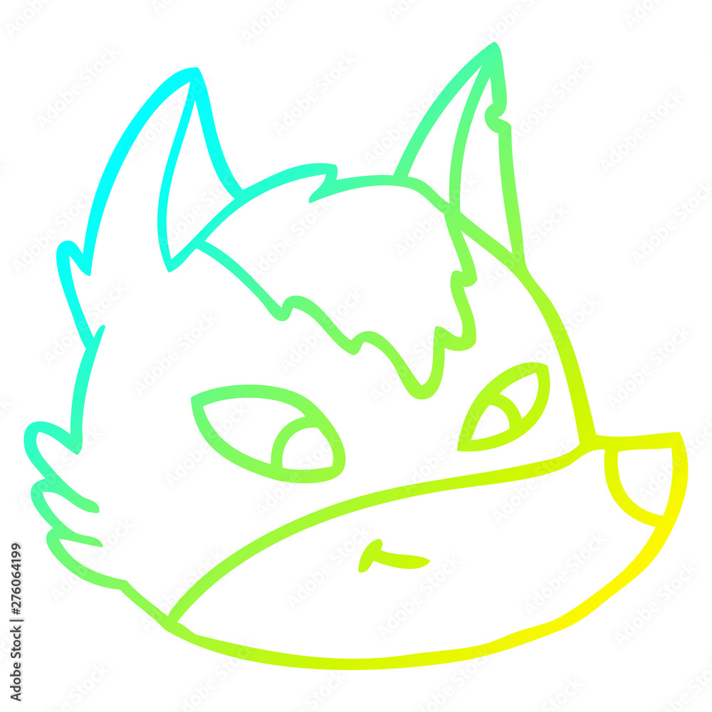 cold gradient line drawing cartoon wolf face cold gradient line drawing cartoon wolf face