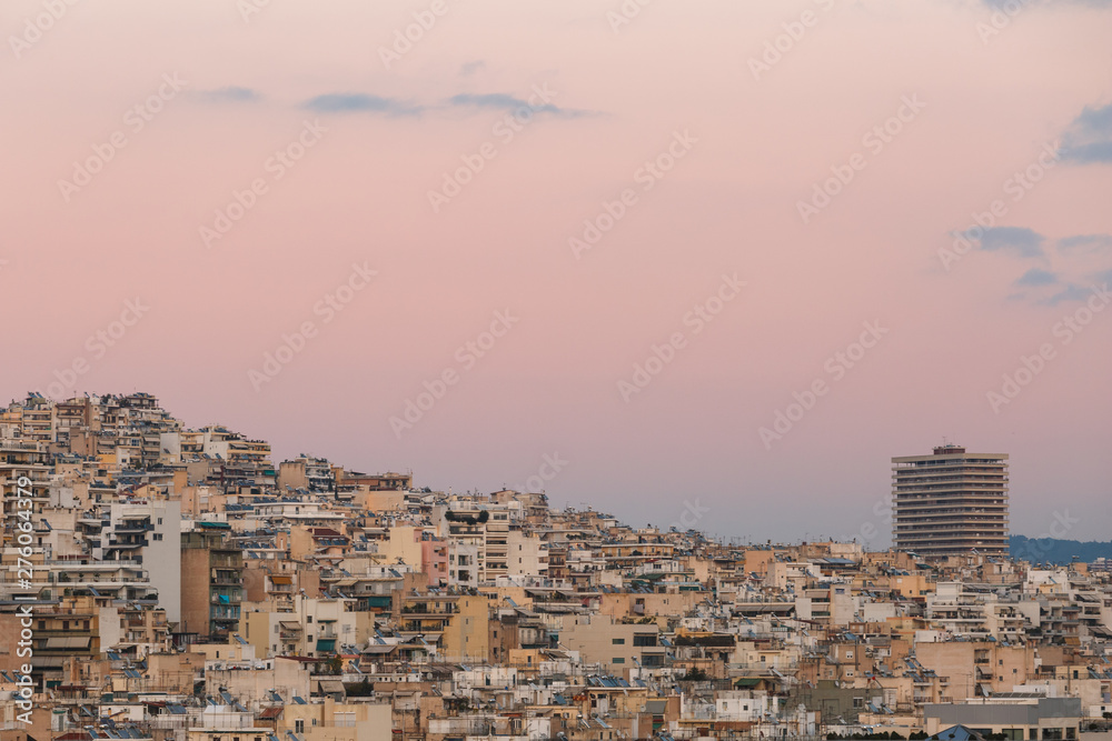Residential area of central Athens as seen from Strefi hill. .