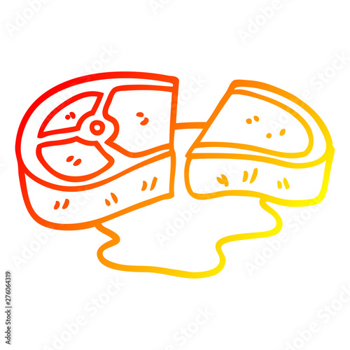 warm gradient line drawing cartoon well cooked meat