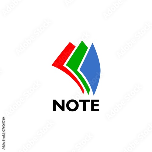 Free Download Multicolor notes logo, Colored sheets of note papers - GFXLoad