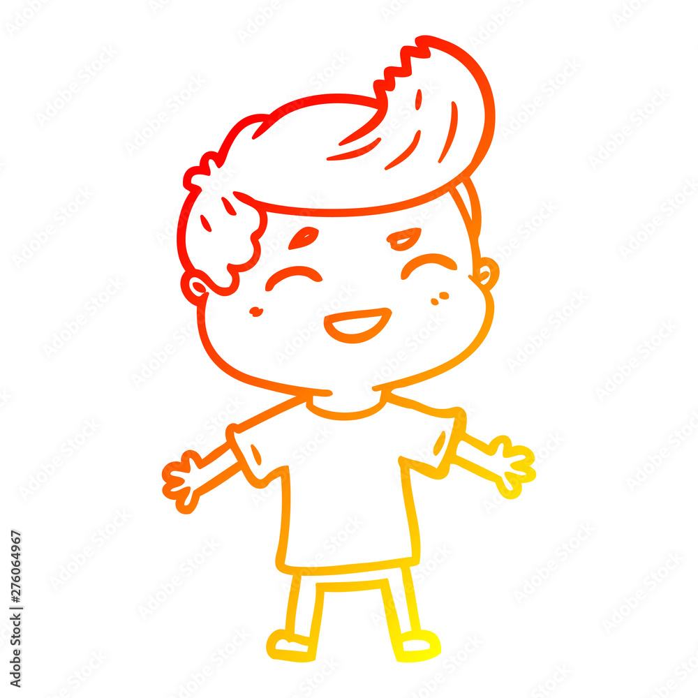 warm gradient line drawing cartoon man laughing warm gradient line drawing cartoon man laughing