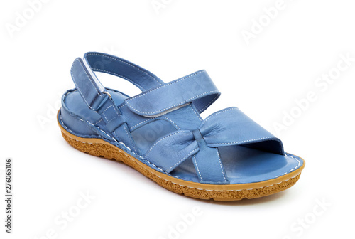 Blue leather sandal