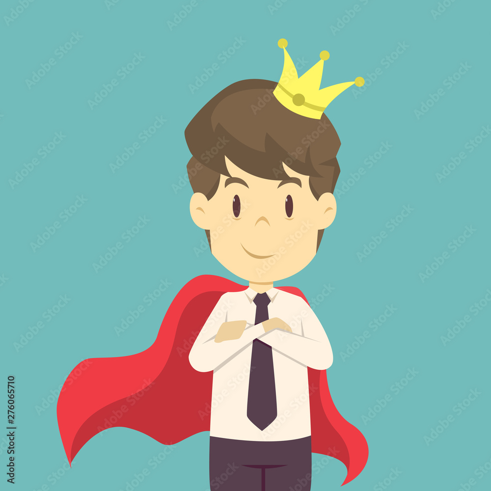 Successful businessman. King  of business,employee  success is the concept of the man characters business, can be used as a  background, banner, infographic. vector illustration Stock Vector | Adobe  Stock