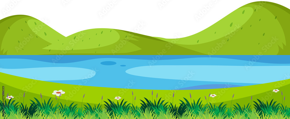 Fototapeta premium Nature foreground river scene