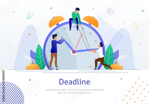 Businessmen Hard Working in Deadline Vector Poster