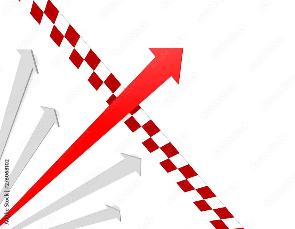 Red arrow for career success, different arrows Red arrow for career success, different arrows
