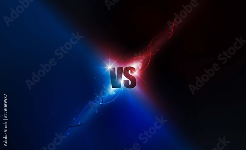 Icon red blue neon versus logo vs letters for sports and fight competition. Battle and match, game concept competitive. Vector illustration