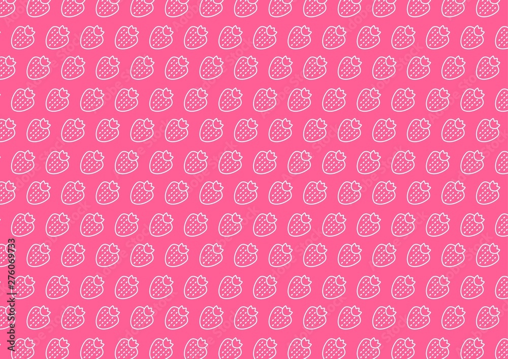 Seamless cute strawberry pattern background. Flat vector illustration Seamless cute strawberry pattern background. Flat vector illustration