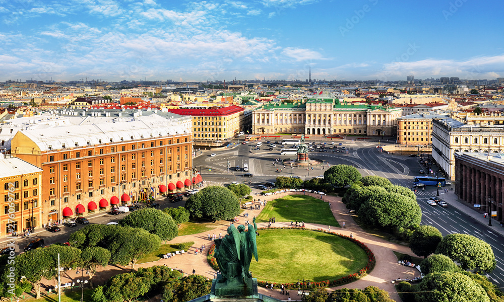 Russia, Saint Petersburg Aerial View from Saint Isaac's Cathedral in of the city