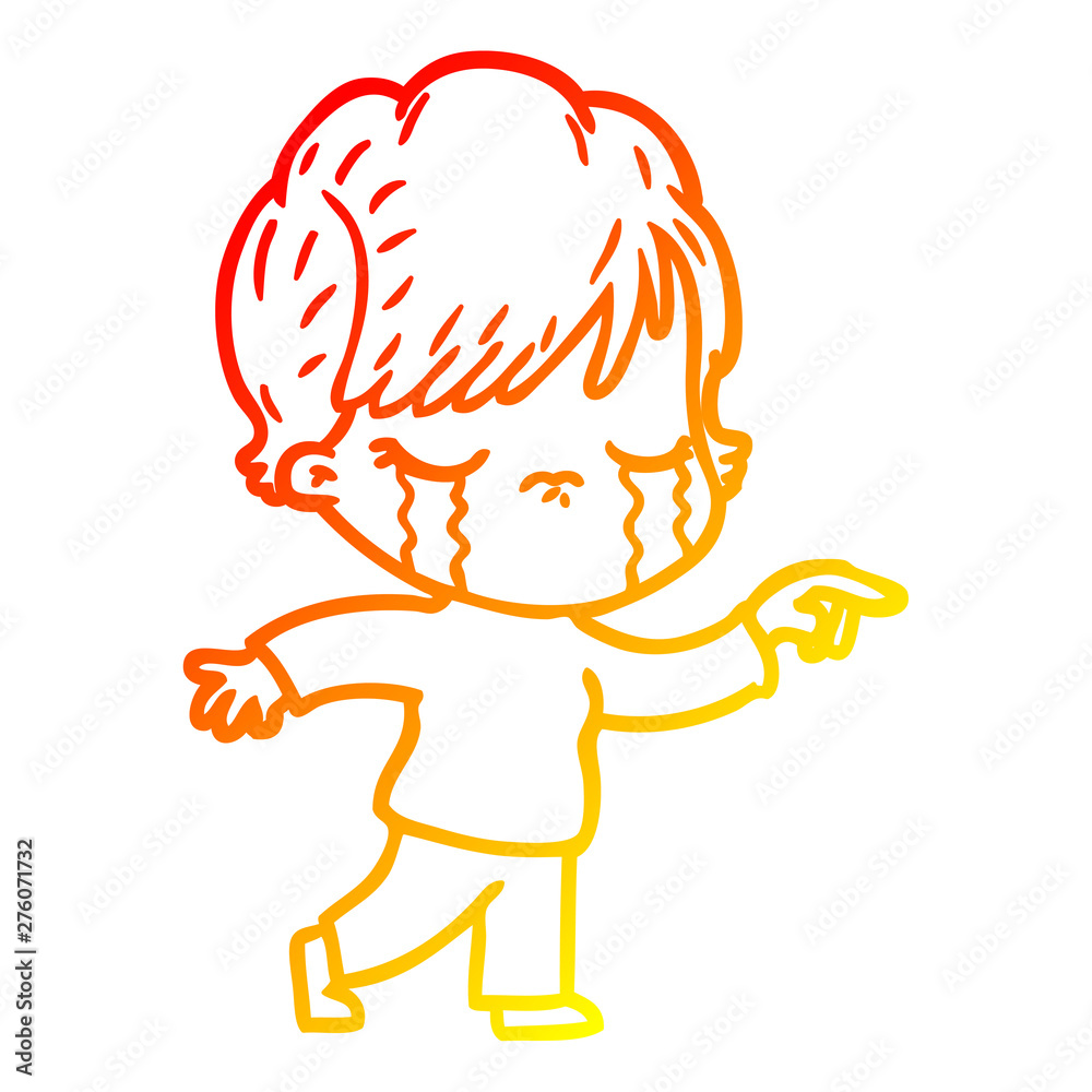 warm gradient line drawing cartoon woman crying warm gradient line drawing cartoon woman crying