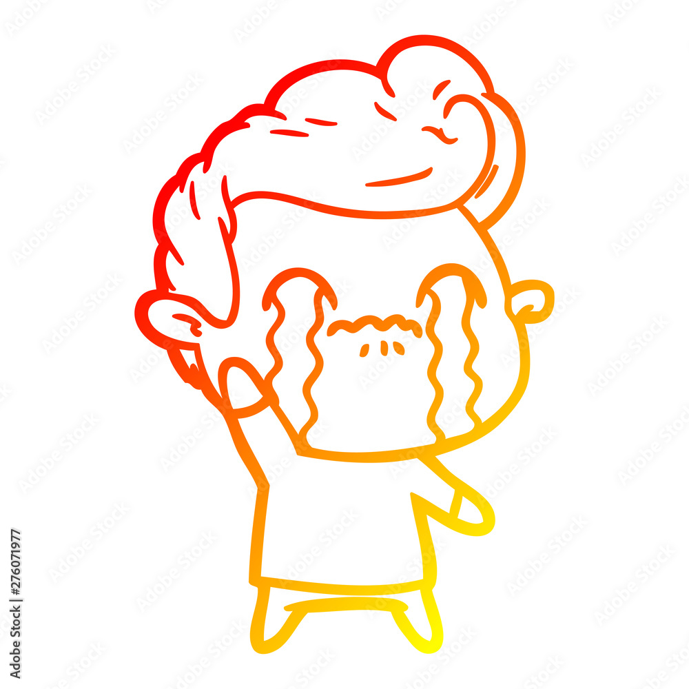 warm gradient line drawing cartoon man crying warm gradient line drawing cartoon man crying
