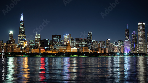 Chicago by night - amazing skyline - CHICAGO, ILLINOIS - JUNE 12, 2019