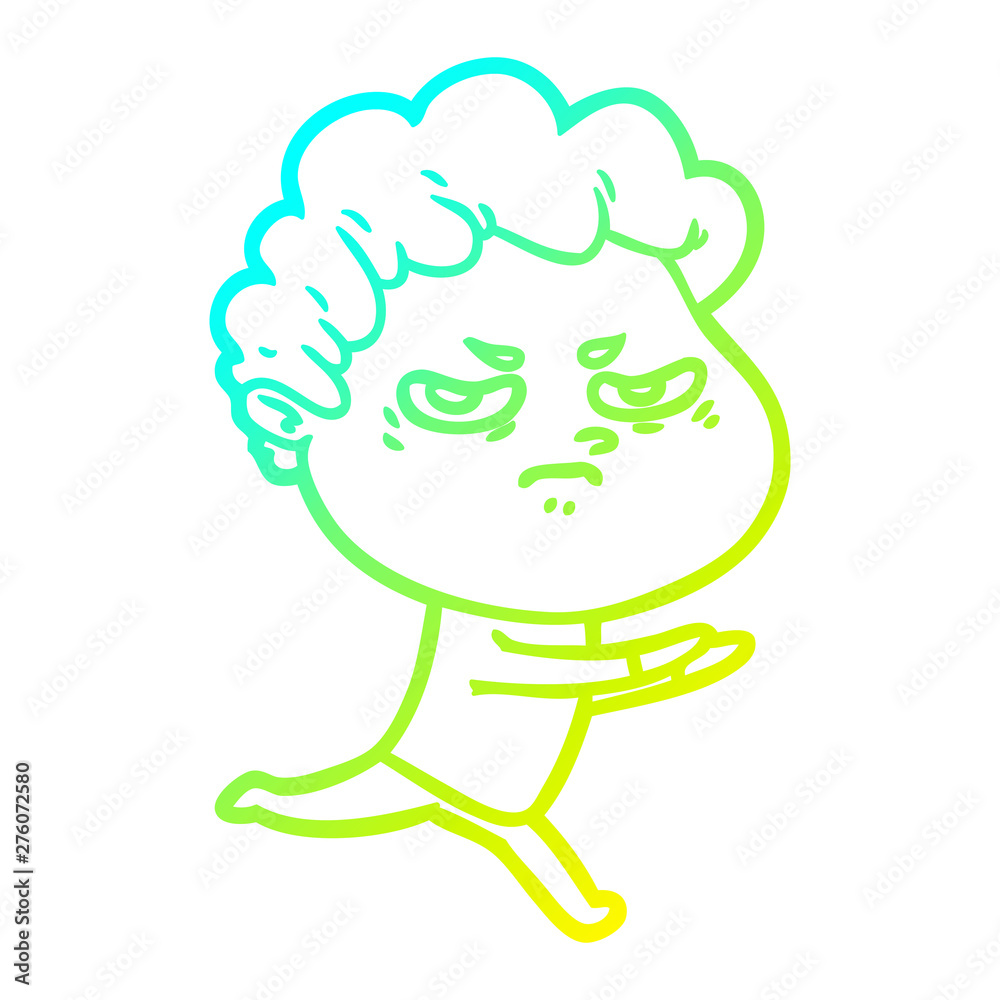 cold gradient line drawing cartoon angry man cold gradient line drawing cartoon angry man