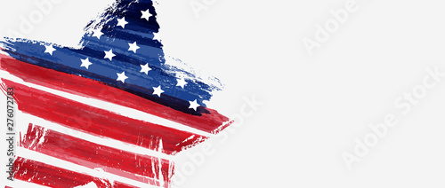 Banner with USA flag in star shape