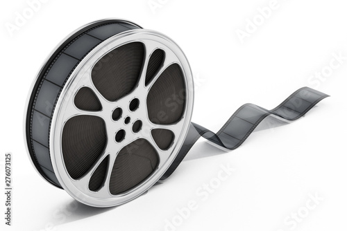 Film reel isolated on white background. 3D illustration