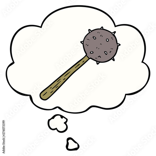 cartoon mace and thought bubble
