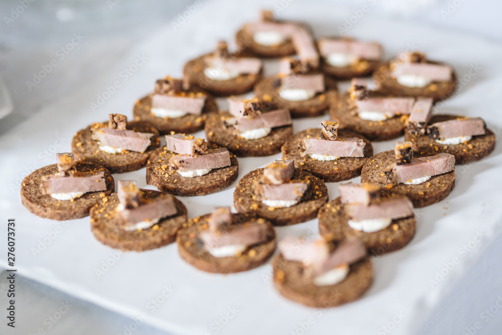 Duck liver with chocolate gourmet catering food for a special event. Duck liver with chocolate gourmet catering food for a special event.