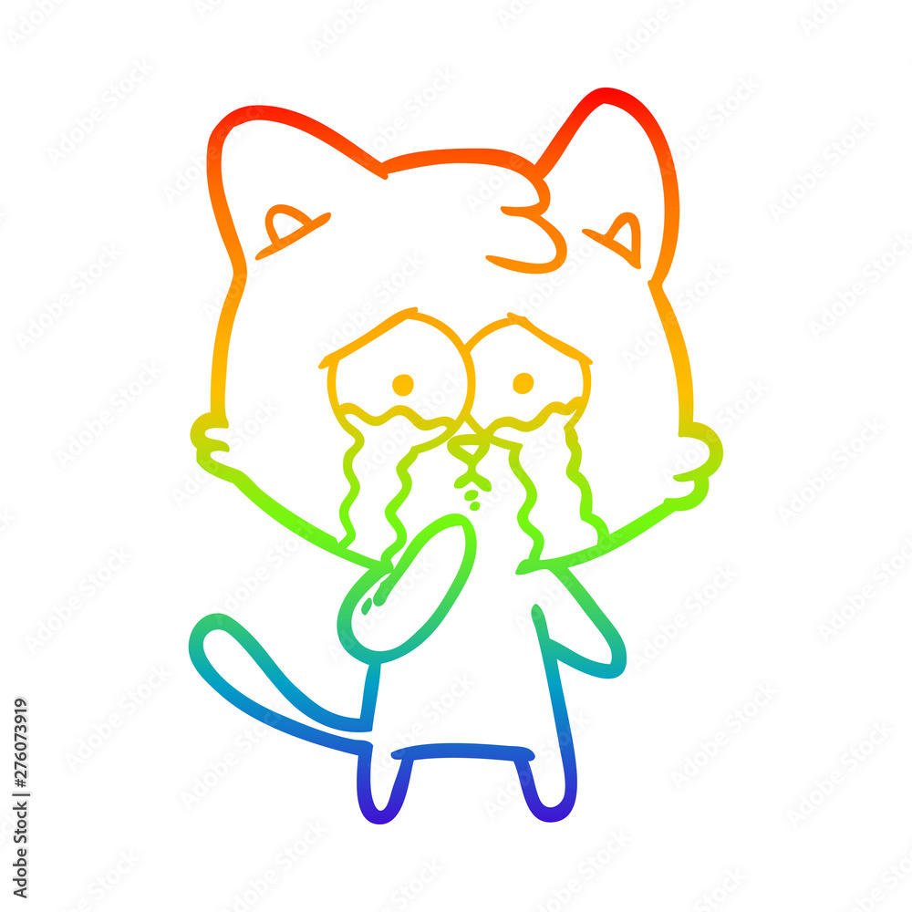 rainbow gradient line drawing cartoon cat rainbow gradient line drawing cartoon cat