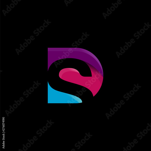 SD logo initial colorful monogram