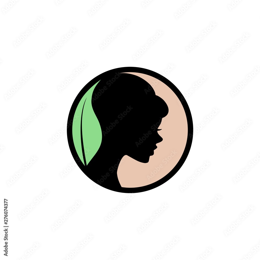 Natural beauty salon hair treatment logo icon Natural beauty salon hair treatment logo icon