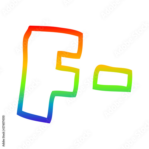 rainbow gradient line drawing cartoon letter grades