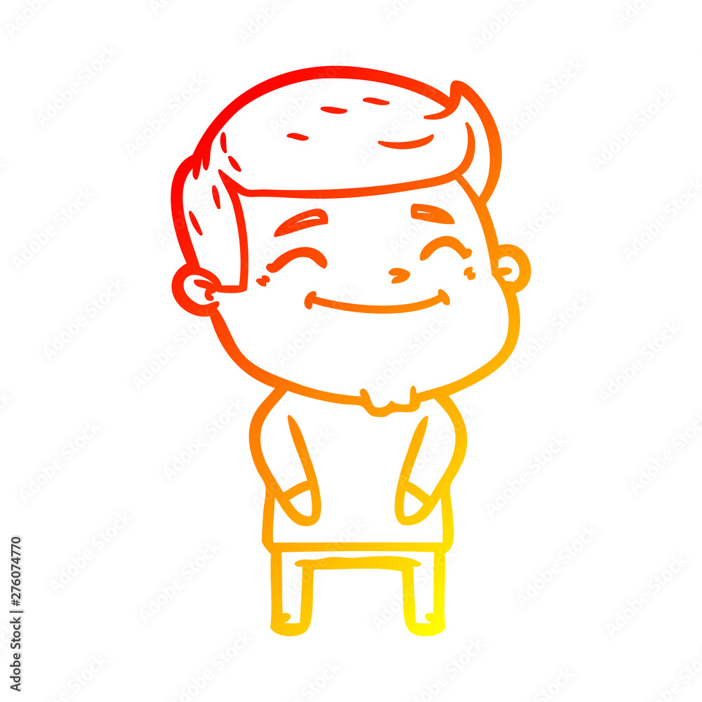 warm gradient line drawing happy cartoon man warm gradient line drawing happy cartoon man