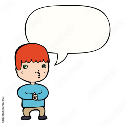 cartoon man thinking and speech bubble