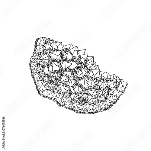 Crystal Druze sketch. Hand drawn vector illustration in vintage style.