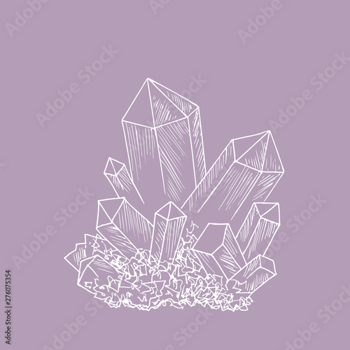 Crystal Druze sketch. Hand drawn vector illustration in vintage style.