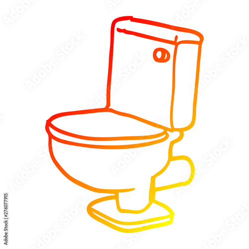 warm gradient line drawing cartoon golden toilet