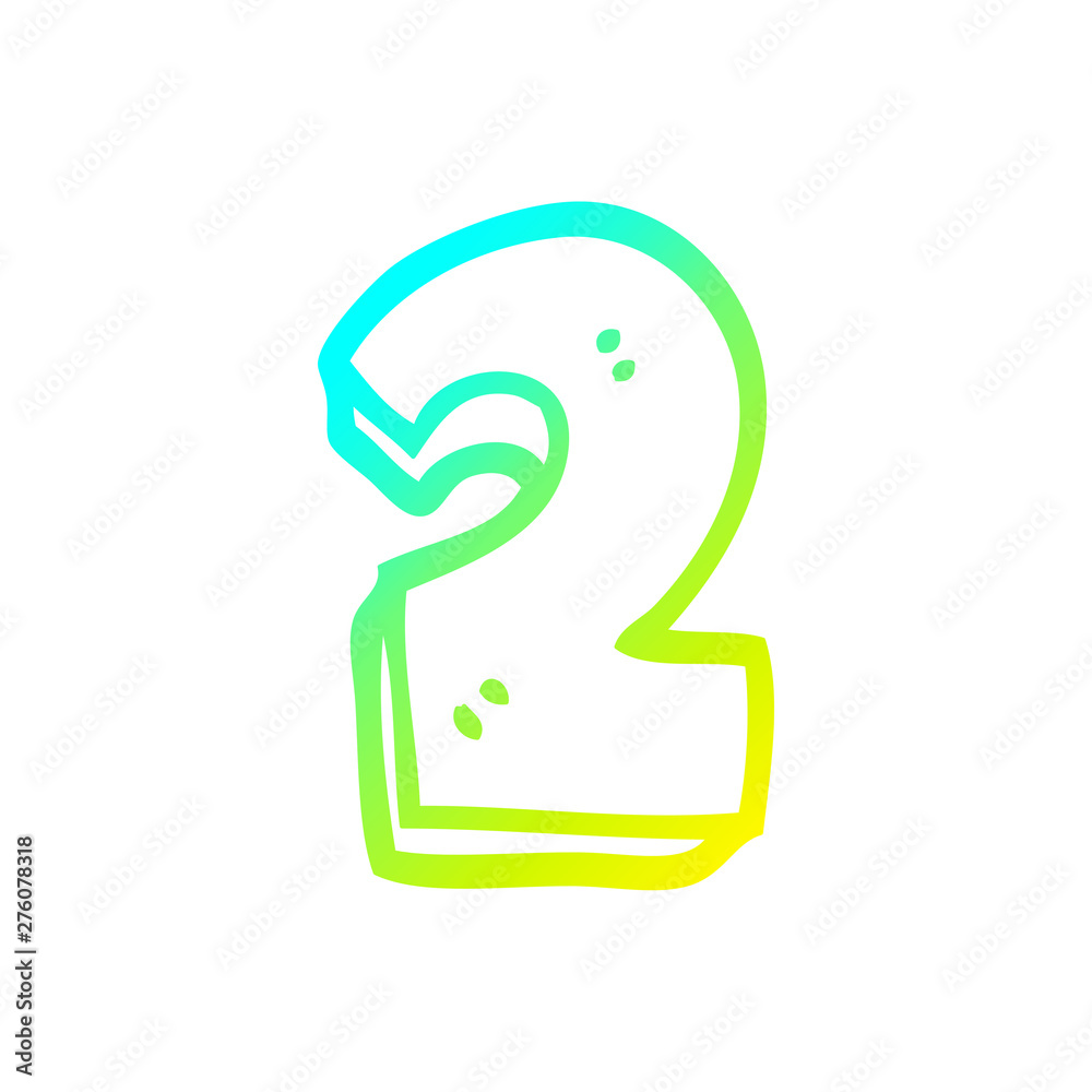 cold gradient line drawing cartoon number two cold gradient line drawing cartoon number two