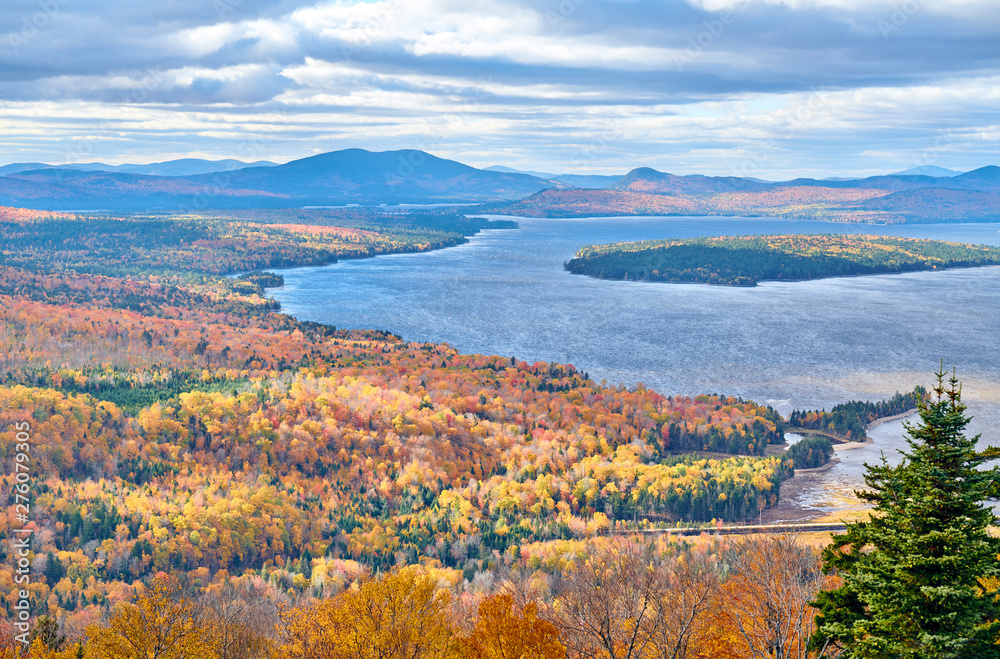 Mooselookmeguntic Lake at autumn view from Height of the Land viewpoint